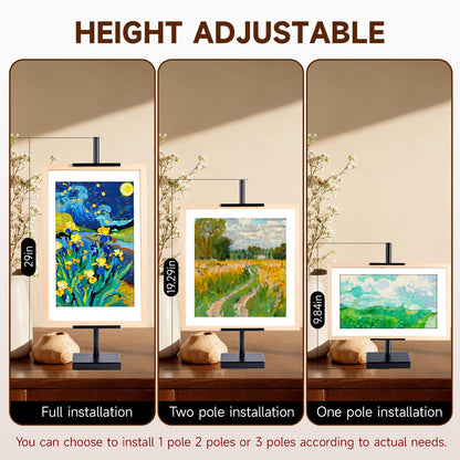 Adjustable Tabletop Easel Stand for Picture Frames up to 29" H - Metal Frame Holder Stand for Sign, Artwork, Canvas Display - Compact Black Small Easel Stands for Home Office Galleries (Black)