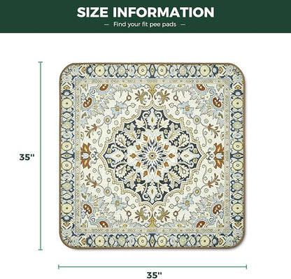 FXW Washable Pee Pads for Dogs, Puppy Pads with Super Absorbent, Specifically Designed for Potty Training, 35" Square, Boho Beige, 2 Packs