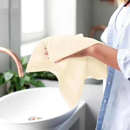 GLAMBURG Ultra Soft 6-Piece Hand Towel Set 16x28-100% Ringspun Cotton