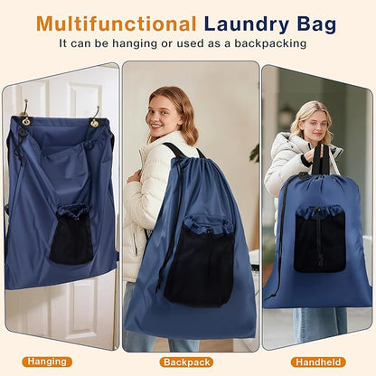 2-Pack Backpack Laundry Bags, Heavy Duty Laundry Bag Backpacks