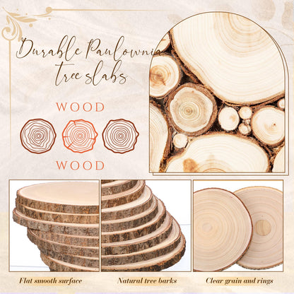 Tioncy 10 Pack Large Wood Slices for Centerpieces Unfinished Rounds Wood Slabs for Tables Decor Natural Wooden Circle for DIY Crafts Rustic Wedding Centerpiece Decor (9-10 Inch)