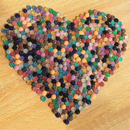 Tongcloud 500 pcs Round Flatback Resin Cabochon Faux Druzy Cabochons Round Flat Back Dome Cabochons for Jewelry Making, DIY Craft (20 Mutlicolor, 8mm)