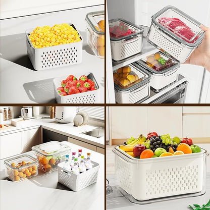 4 Pcs Fruit Storage Containers for Fridge