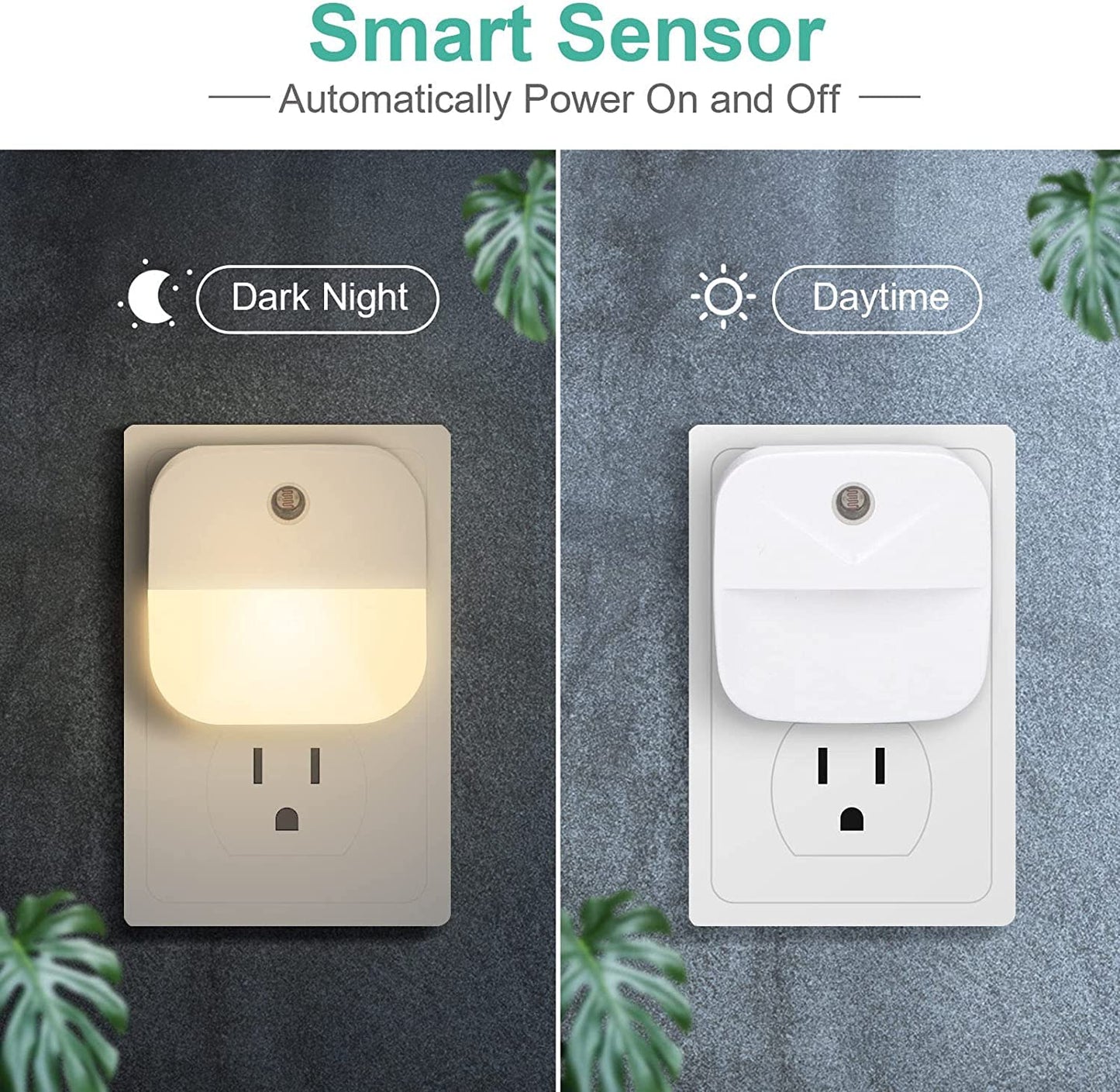 6 Pack Night Light Plug in, White LED Nightlights with Smart Dusk to Dawn Sensor, Plug into Wall Nightlights Suitable for Bedroom, Bathroom, Hallway, Kitchen, Stairs, Kids, Adults
