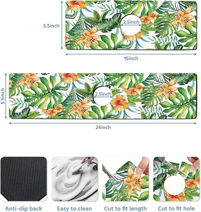 Patterned Sink Faucet Mat Kitchen Splash Guard Super Absorbent Drying Mat