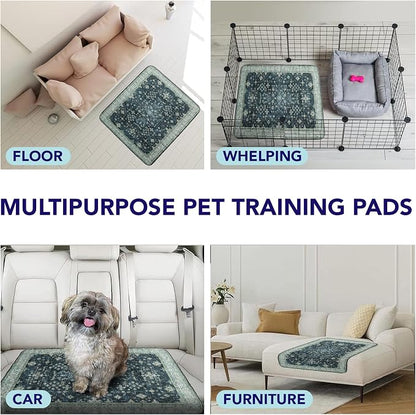 PUPIBOO Washable Pee Pads for Cats & Dogs - Super Absorbent Reusable Cat Litter Mat & Puppy Training Pad - 100% Waterproof, Leak-Proof & Non-Slip Whelping Pads for Pet Housebreaking