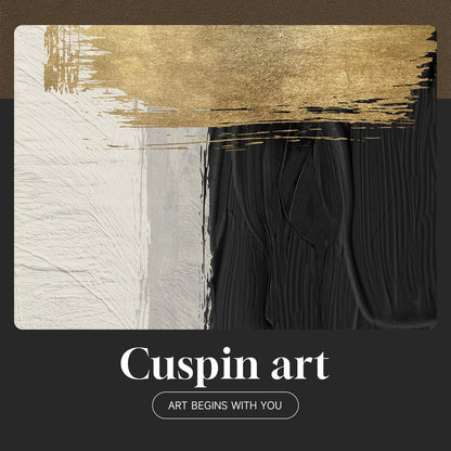 Framed Black and White Abstract Wall Art, 3 Piece Canvas Prints Paintings Artwork for Walls, Modern Minimalist Gold Beige Block Pictures for Living Room Hallway Office Wall Decor 16x24 Inch