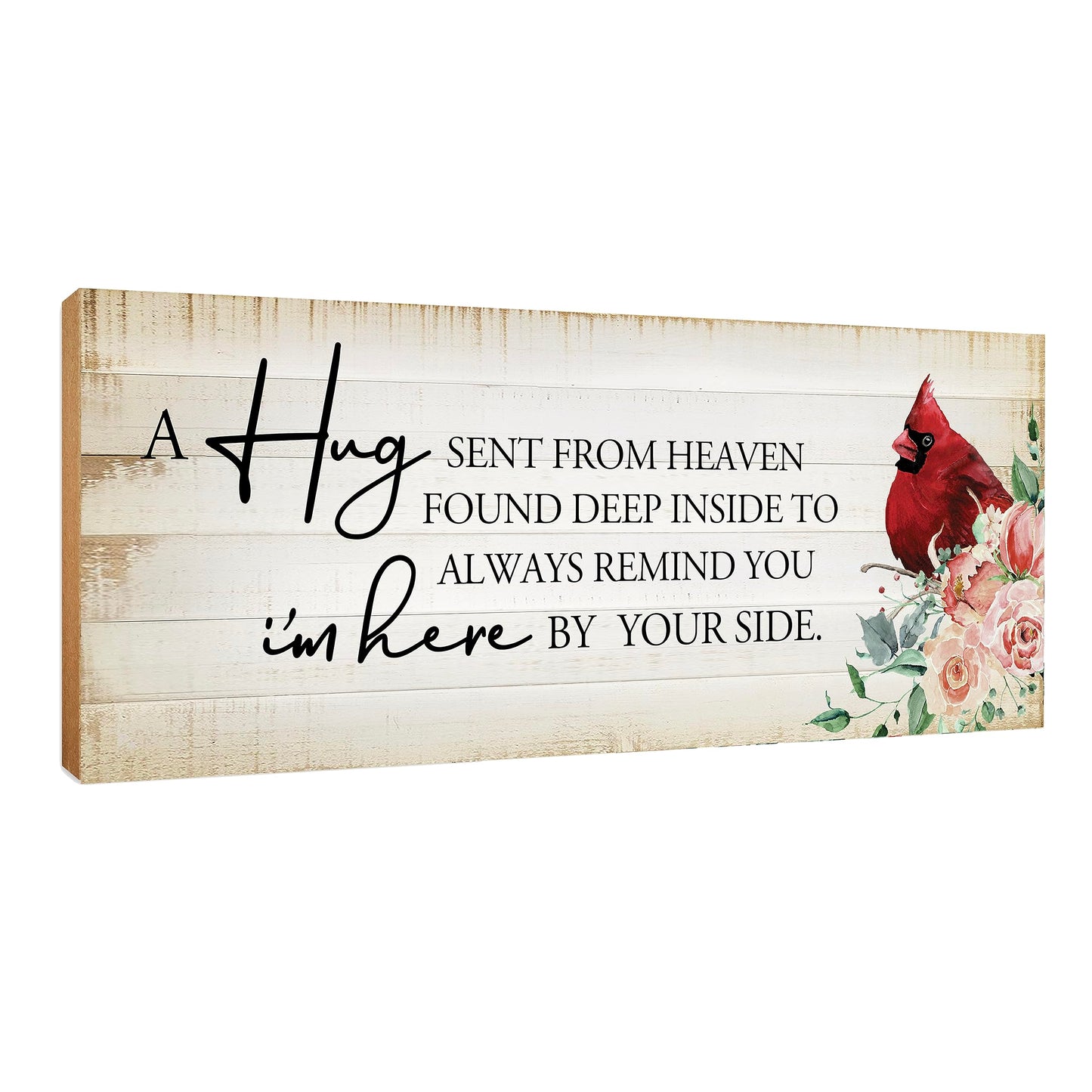 LifeSong Milestones Wooden Memorial Shelf Décor & Tabletop Signs | Loving Memory Gifts | Handcrafted Keepsakes (A Hug Sent From Heaven)