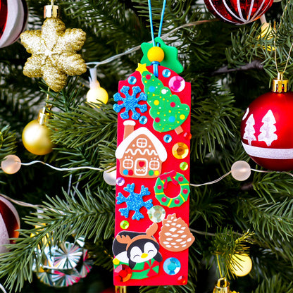 Winlyn 36 Sets Christmas Craft Kits Winter Crafts DIY Holiday Bookmark Ornaments Decorations Art Sets Festive Snowmen Reindeer Foam Stickers Arts and Crafts for Kids Classroom Activities Party Favors