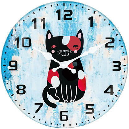 TGHHPC Silent Wall Clocks Battery Operated 10 Inch - Premium Glass Material Wall Clock, Unique Decorative Analog Clock with Large Numbers Non Ticking for Bedroom Living Room Office Kitchen Classroom