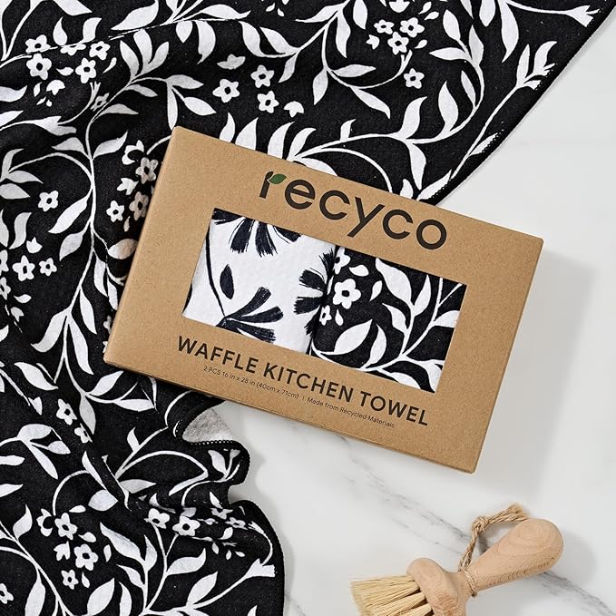 RECYCO Waffle Kitchen Towel Set of 2