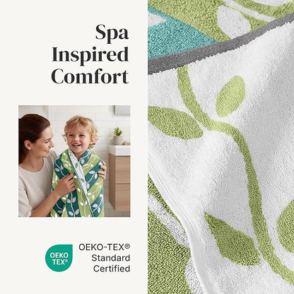 Modern Threads Organic Vines 6-Piece 100% Cotton Towel Set – Yarn Dyed Jacquard