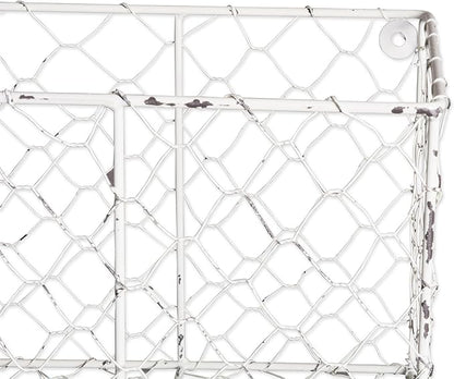 DII Chicken Wire Collection Farmhouse Vintage Wall Baskets, Medium Basket