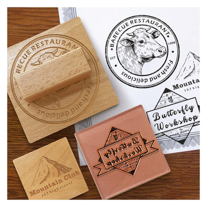 Custom Logo Stamp - Personalized Rubber Stamp - Multiple Size Options Available - Upload Your Logo (3"x3")