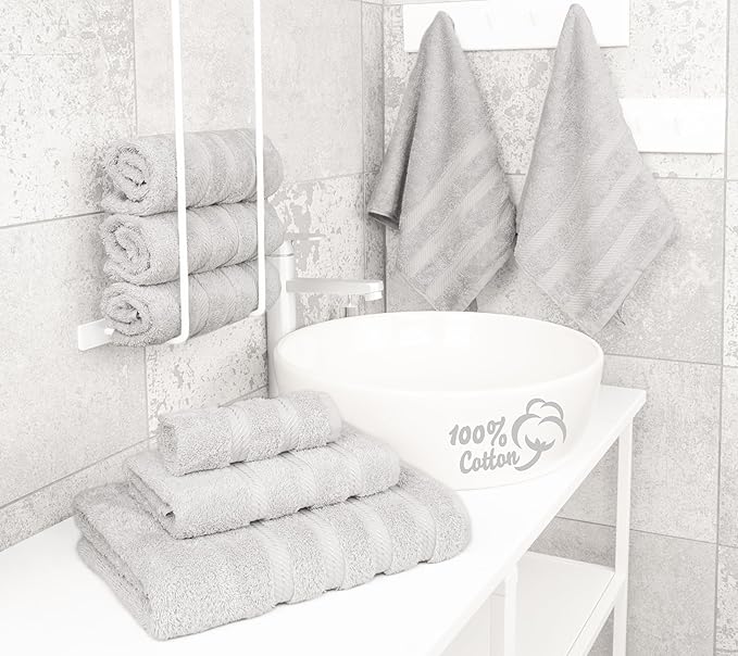 American Soft Linen Luxury 6 Piece Towel Set, 2 Bath Towels 2 Hand Towel 2