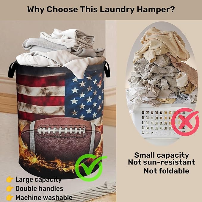 Football Large Clothes Hamper Bag