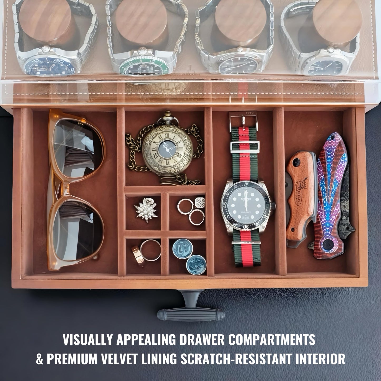 SeLuM Cologne watch organizer and white cologne organizer for men