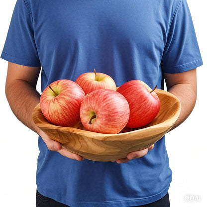 ZENFUN Natural Wood Fruit Bowl 9.8-11.4 Inch, Unique Root Dish Bowl, Fruit Snack Dish for Sandwich Bread Serving, Handmade Serving Bowl for Candy, Vintage Ring Dish, Serving Appetizer Display