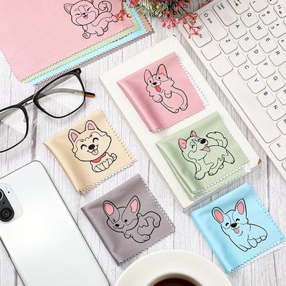WILLBOND 20 Pcs Microfiber Cleaning Cloth Cute Dog Design Microfiber Cloth Soft