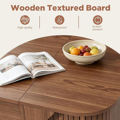 Lift Top Coffee Table with Storage, Wood Tabletop Center Table with Large Storage Shelf, Mid Century Modern Coffee Table for Living Room