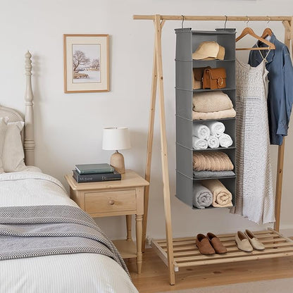 GRANNY SAYS 6 Shelf Hanging Closet Organizers and Storage, Collapsible Closet