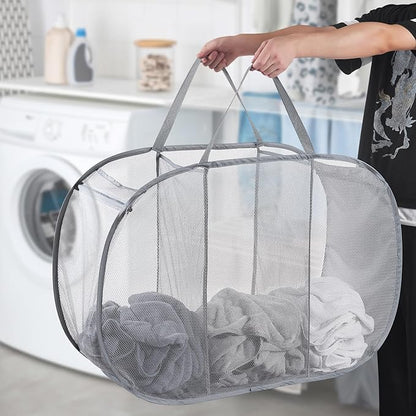 Seiritex Mesh Popup Laundry Hamper 3 Compartment Sortable Horizontal