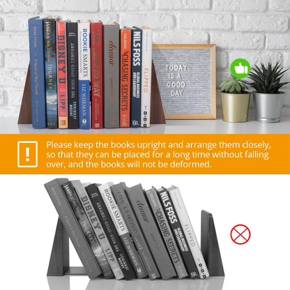 DRELIFAM Walnut Book Ends Heavy Duty Handmade Book Ends for Shelves Decorative Bookends to Hold Heavy Books (Black Walnut Wood Small)
