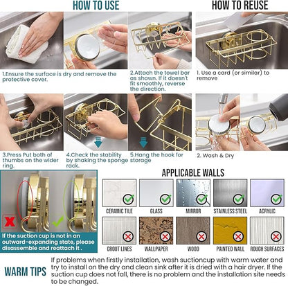 TAILI 4-in-1 Sponge Holder for Kitchen Sink