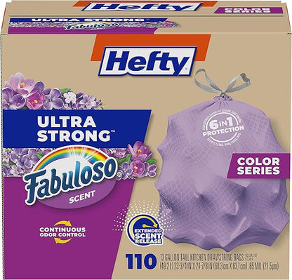 Hefty Ultra Strong 13 Gallon Trash Bags, Tall Kitchen Trash Bags 13 Gallon Size