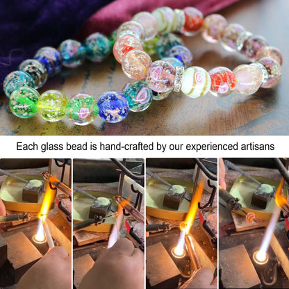 Artsy Crafts 40 Pcs Assorted Glow in The Dark Firefly Beads 12mm European Lampwork Luminous Glass Beads for Jewelry Making Charm Bracelet Necklace Earrings Crafts (Mixed 40pcs)