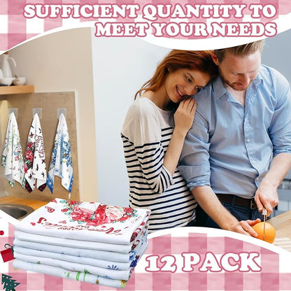 12 Pcs Seasonal Kitchen Towels Set