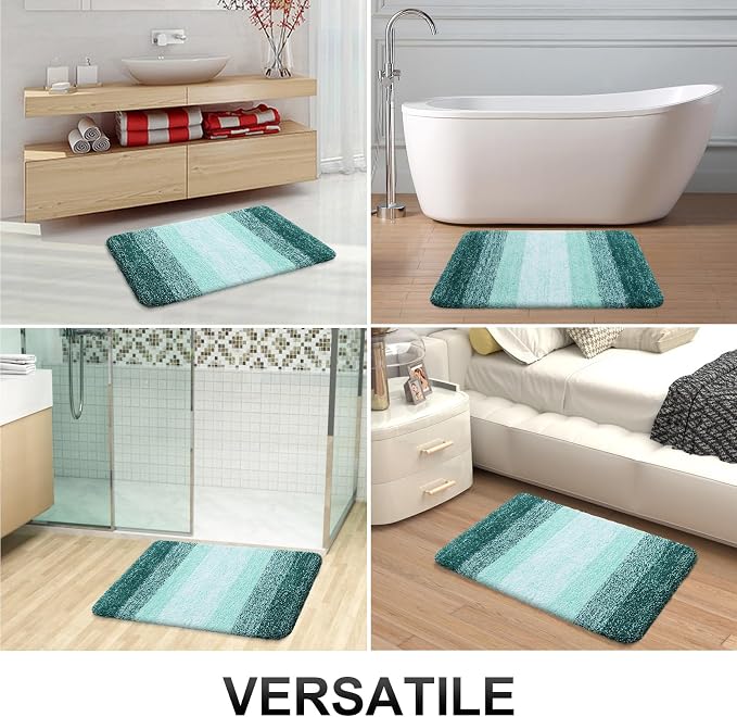 OLANLY Large Bathroom Rugs Mat 54x24, Extra Soft Absorbent Microfiber Bath Rugs, Rubber Backing, Quick Dry, Washable Bath Mat for Bathroom Floor, Tub and Shower, Home Decor Accessories, Blackish Green