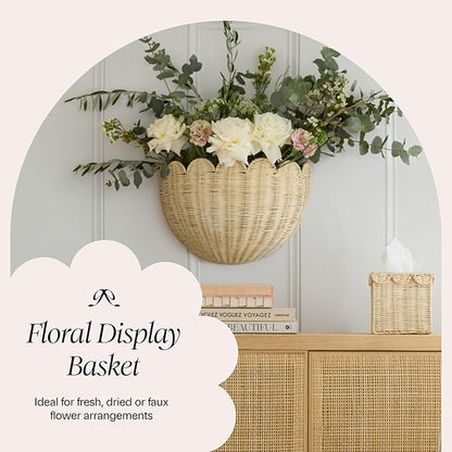 BEBE BASK Scalloped Wicker Wall Basket