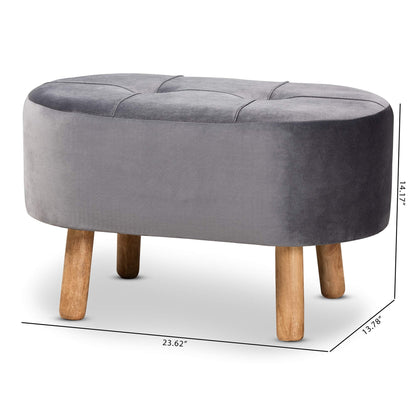 Baxton Studio Ottomans, Grey/Natural