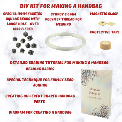Arts and Crafts for Adults: Craft Supplies for Weaving Beaded Cute Things. DIY Kits for Adults - Hobbies for Women, Teen Gifts. Bead Kit Art Supplies. Step-by-Step Video Tutorial. Black