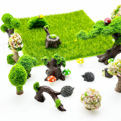 Woohome 66 PCS Miniatures Fairy Garden Accessories Outdoor, Mini Garden Kit, Micro Landscape Miniature Figurines for DIY Micro Landscape Ornaments