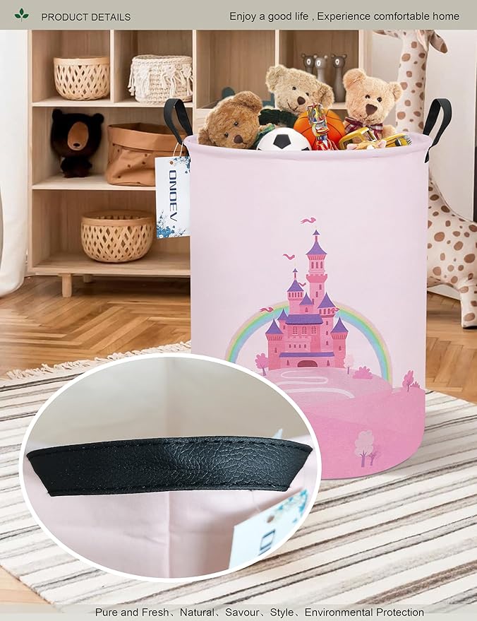 Laundry Hamper, Round Waterproof Storage Basket