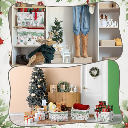 4 Pack Christmas Storage Bin Collapsible Large Christmas Storage Baskets