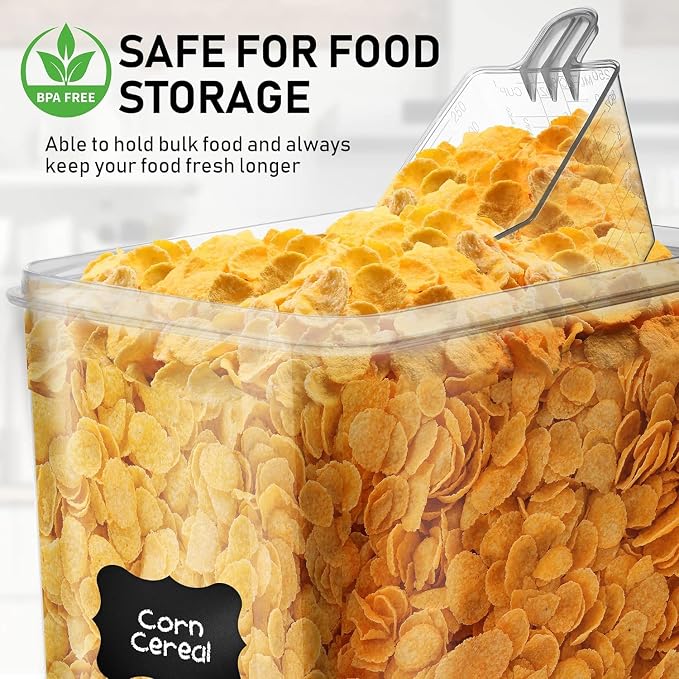 WHITE FEATHER SUPPLIES 8.5L/287Oz Extra Large Airtight Food Storage Containers (2 PC) with Lids, Kitchen and Pantry Organization Containers for Baking Supplies, Cereal, Flour, Sugar, Rice (BPA Free)