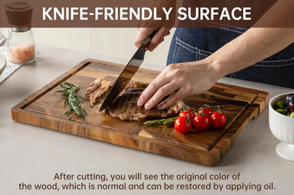 THETCHRY Walnut Cutting Boards for Kitchen, End Grain Wooden Chopping Board with Juice Groove, Charcuterie Butcher Block for Meal Prep & Serving with Gift Box, 16.5" x 11.6" x 0.8"
