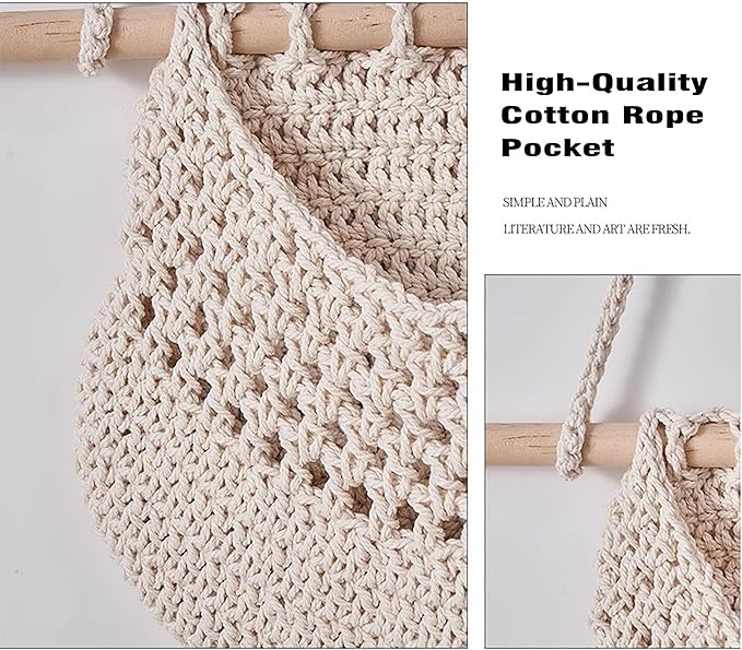 AARAINBOW Wall Cotton Hanging Baskets, Large 3 Tier Decorative Wall Basket