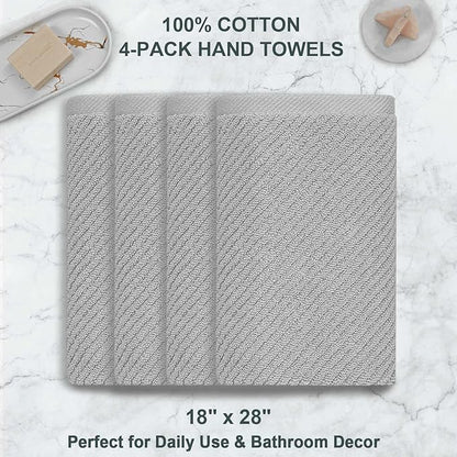 VOOVA & MOVAS Grey Hand Towels for Bathroom, Large 18" x 28"