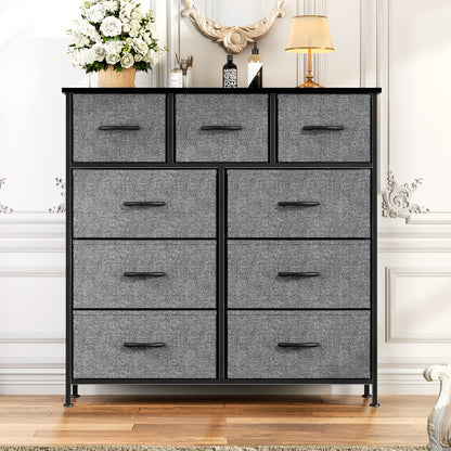 Atilioo Dresser for Bedroom with 9 Drawers, Anti-Tip Fabric Storage Tower