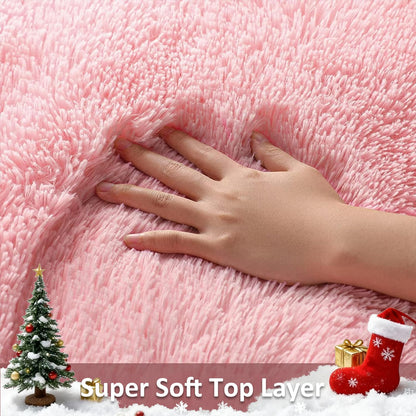 Ophanie Pink Rug for Bedroom Girls, Kids Fluffy Kawaii Fuzzy Furry Shag Area Rug, Cute Plush Soft Shaggy Bedside Indoor Floor 4x6 Carpet for Teen Nursery Dorm Home Room Decor Aesthetic