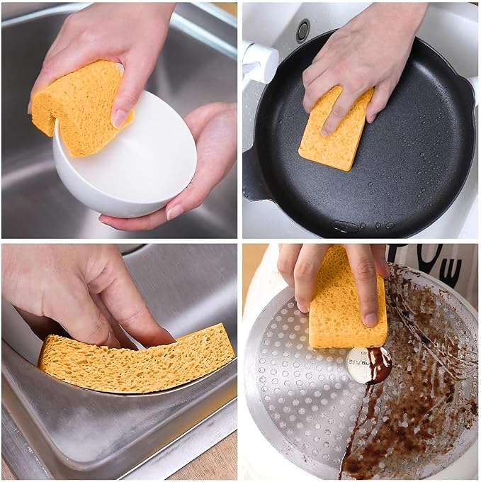 36 - Pack Non-Scratch Scrub Sponges - Sponge for Dishes and Washing Dishes, Cleaning Tools for Kitchen Home and More（Yellow）