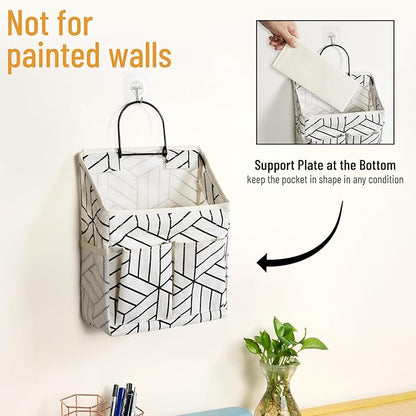 2pcs Wall Hanging Storage Bag, Small Door Closet Linen Fabric Pockets Organizer