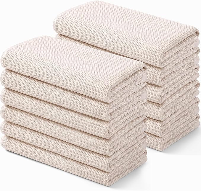 Homaxy 100% Cotton Waffle Weave Kitchen Towels