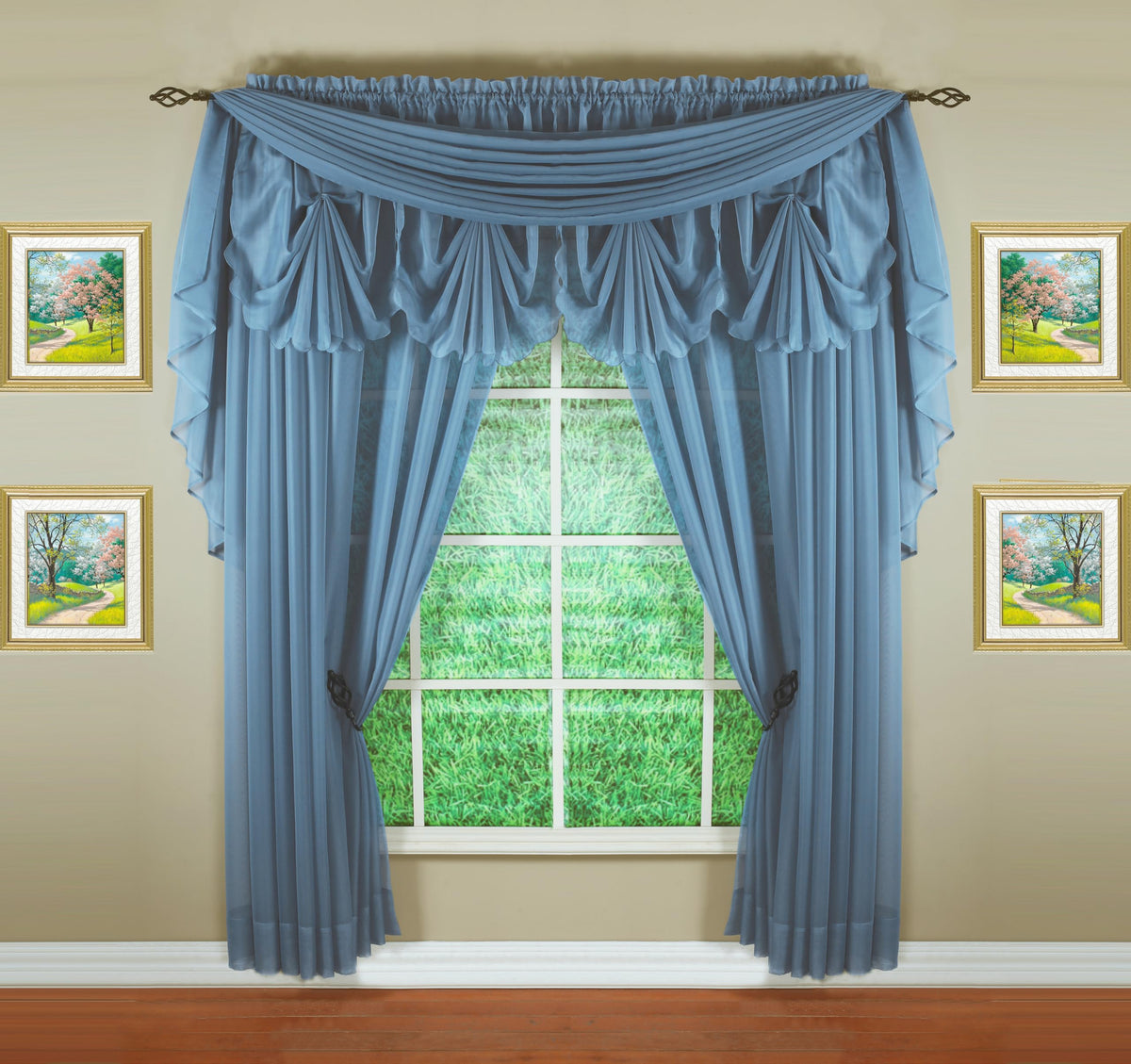 Today's Curtain Emelia Original Voile Scarf 144", Wedge Blue, 45" W x 144" L
