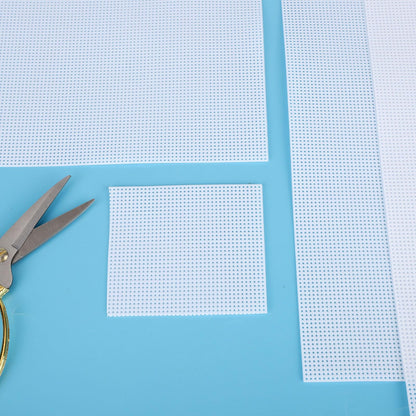 12pcs Plastic Mesh Canvas Sheets, 14 CT Multiple Shapes Plastic Mesh Screen Craft Canvas Sheets for Cross Stitch Embroidery Aida Cloth Needlepoint DIY Crochet Projects