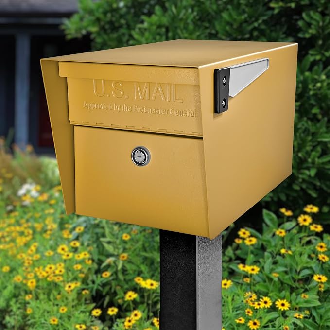 Mail Boss 7583 Mail Manager Curbside Locking Security Mailbox, Marigold